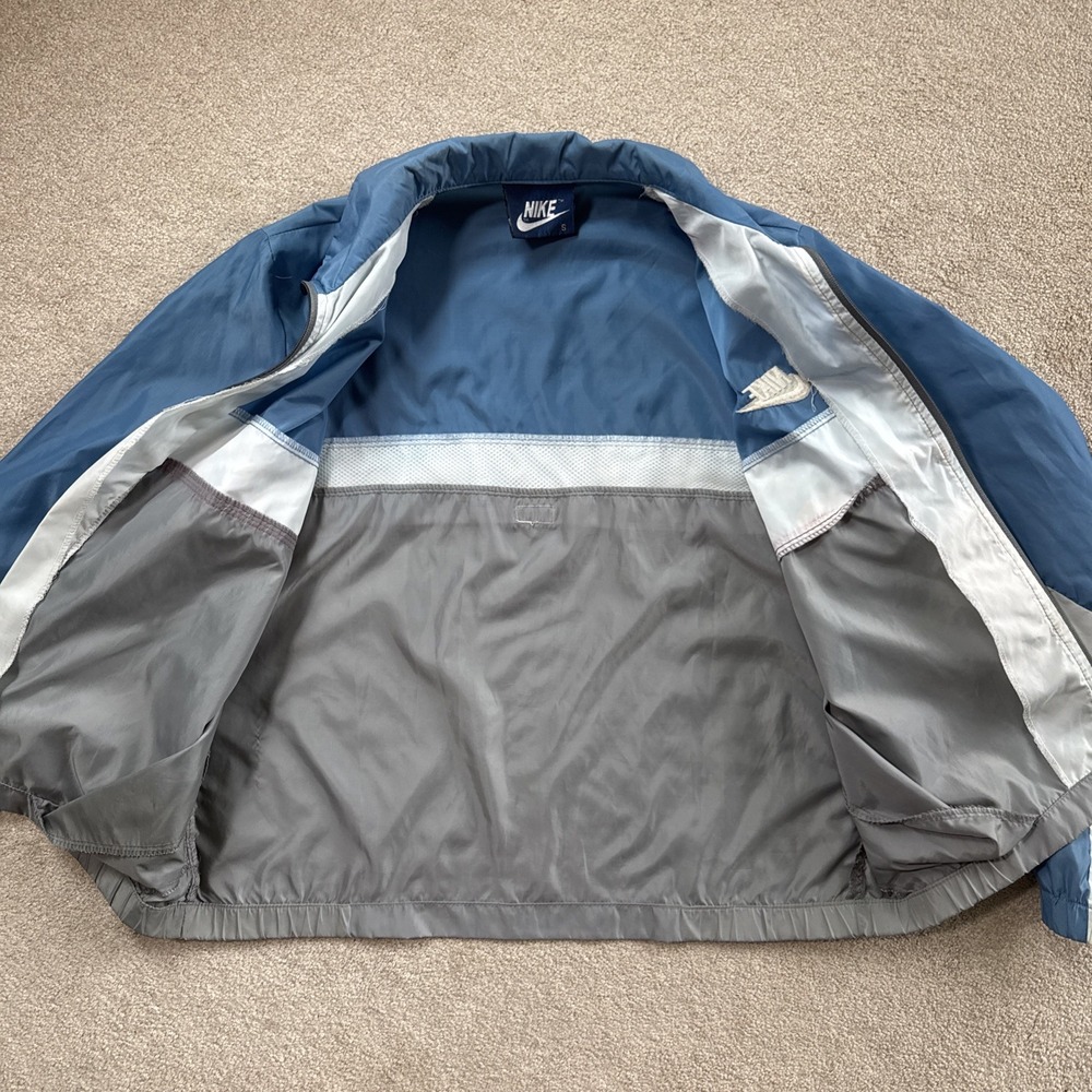 Vintage Nike Windbreaker Jacket Mens S Blue Colorblock Full Zip Blue Tag 80s - Picture 13 of 13